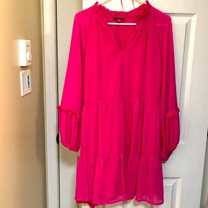 Women’s Pink Sheer Sleeve Dress